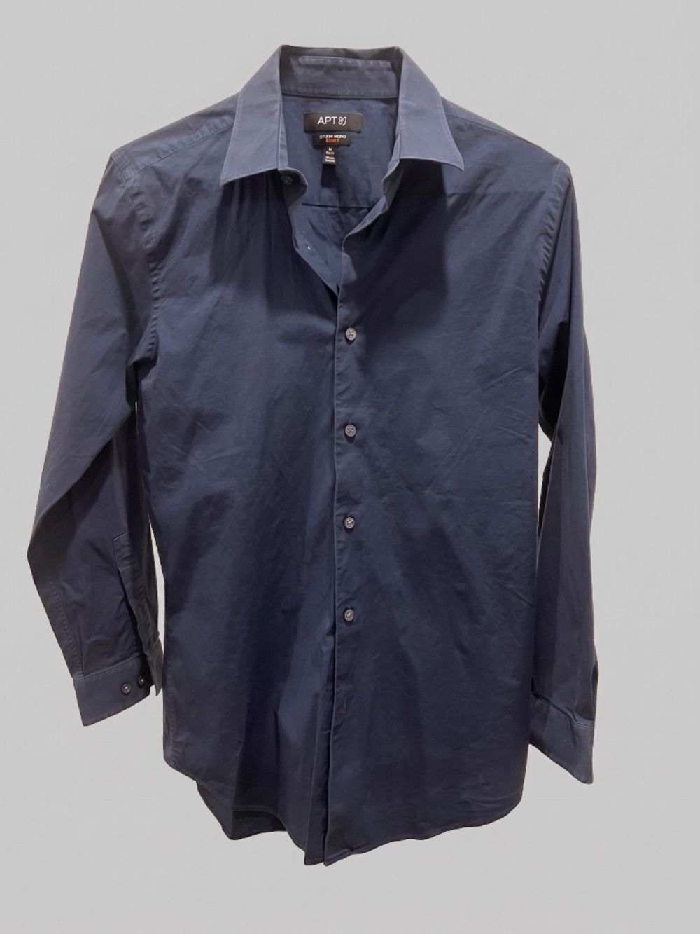 Apt. 9 Men’s Navy Blue Stretch Fabric Slim Fit Dress Shirt - Size 15.5 32/33